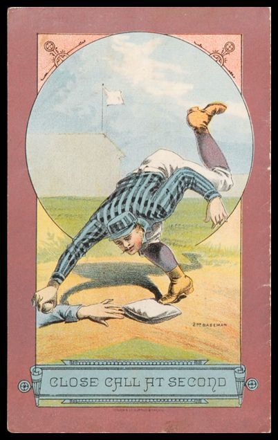 1883 Detroit Wolverines Scorecard Close Call at Second